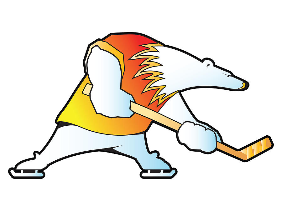 Polar Bear Hockey Digital Art by Gene Bollig