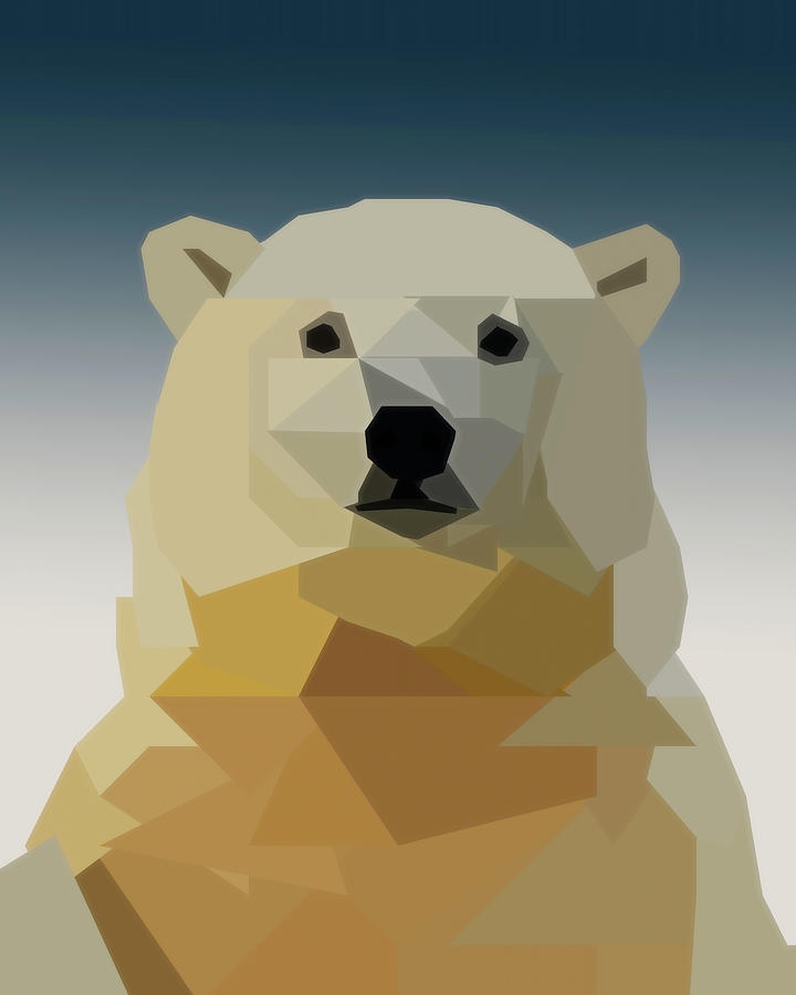Polar Bear Portrait Digital Art by Dan Sproul