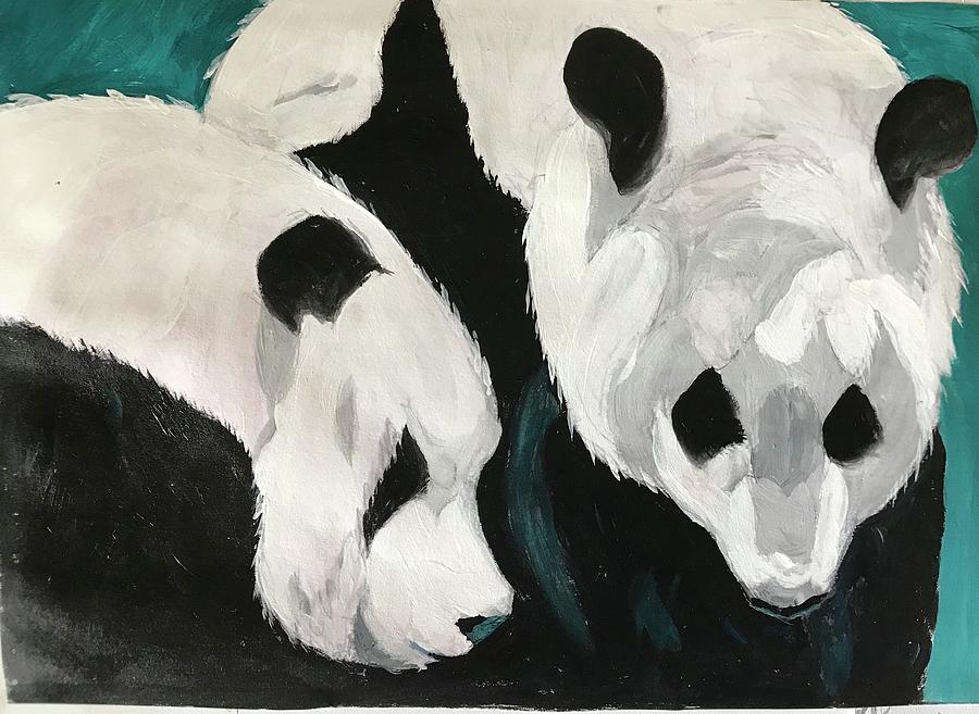 Panda Pals Painting by Marilyn Jacobson