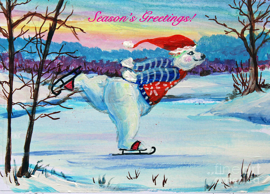Polar Skater Painting by Li Newton