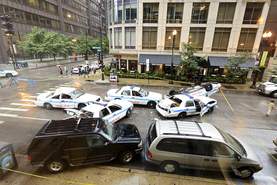 Police Car Auto Accident Photograph by Lisa-Blue