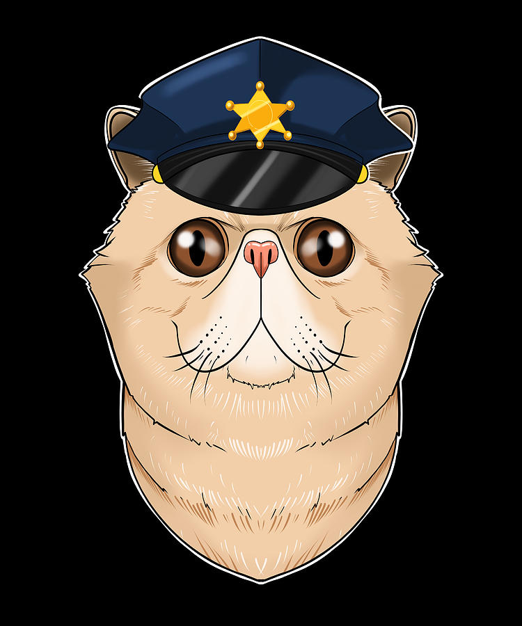 Police Exotic Shorthair Cat I Cat Lover I Police Officer Digital Art by