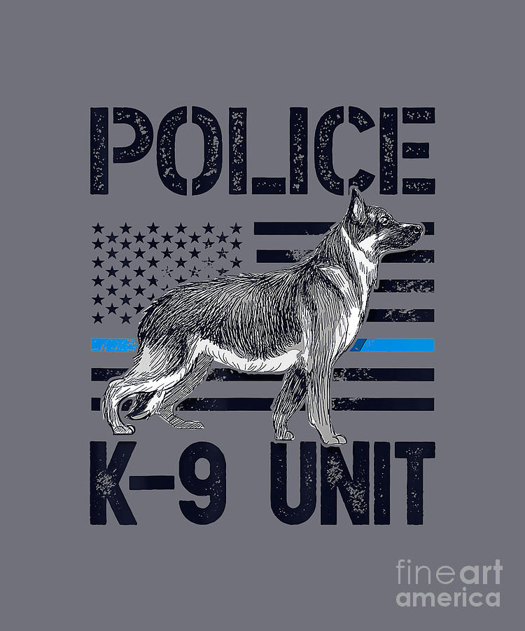 Police K9 Unit K9 Thin Blue Line Officer Dog Tapestry - Textile By Han ...