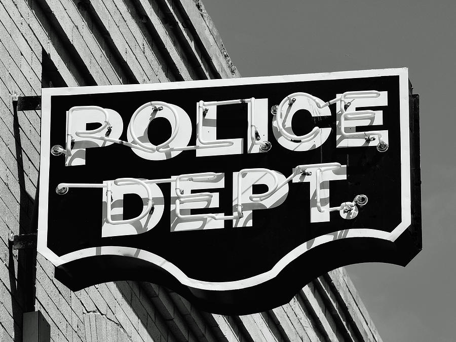 Police neon sign Photograph by Bob McDonnell