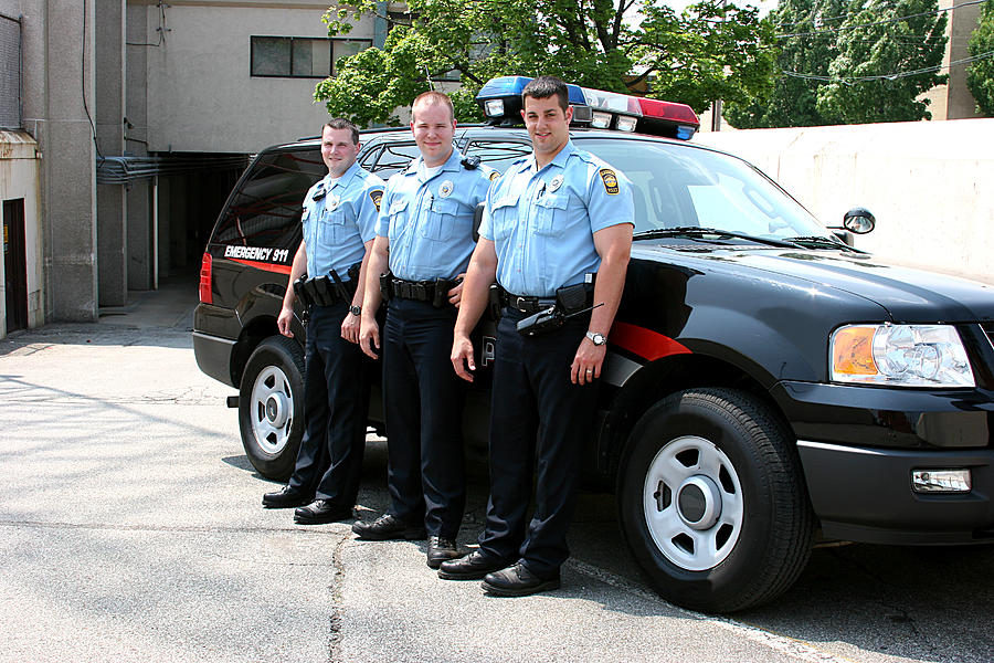 Police Officers Full Body Smiling Photograph by Ftwitty