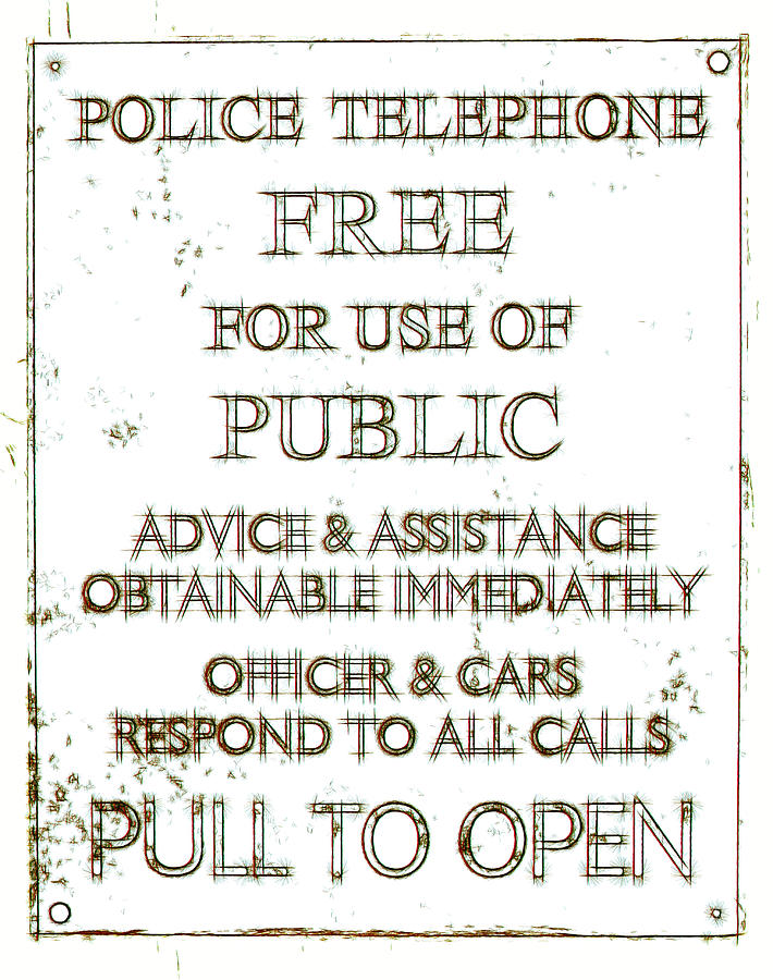 Police Phone Box Instructions Digital Art by Richard Reeve