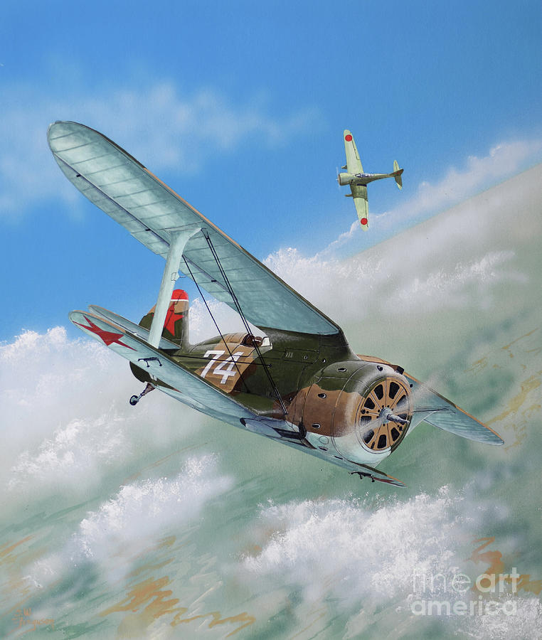 Polikarpov I-15 Gull Painting by Steve Ferguson
