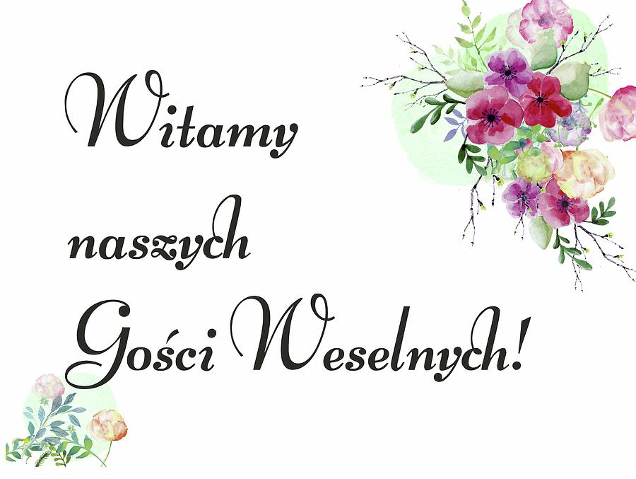 Polish Wedding Welcome Sign Poland Wedding Decor Digital Art by Magdalena Walulik