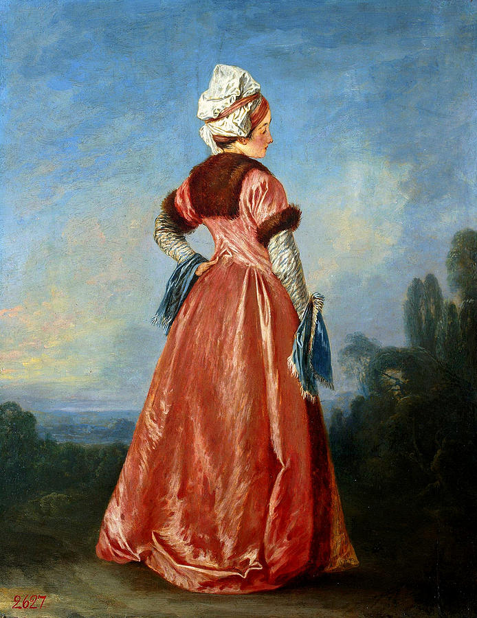 Polish Woman Painting by Antoine Watteau