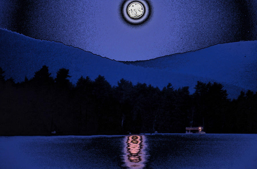 Polished Moon Over Lake Digital Art by Russ Considine