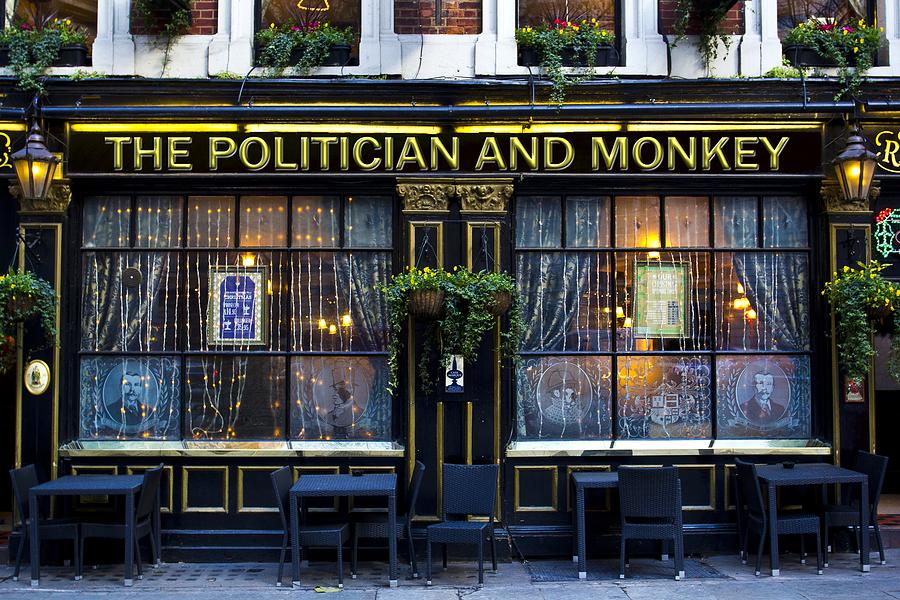 Politician And Monkey Pub Photograph