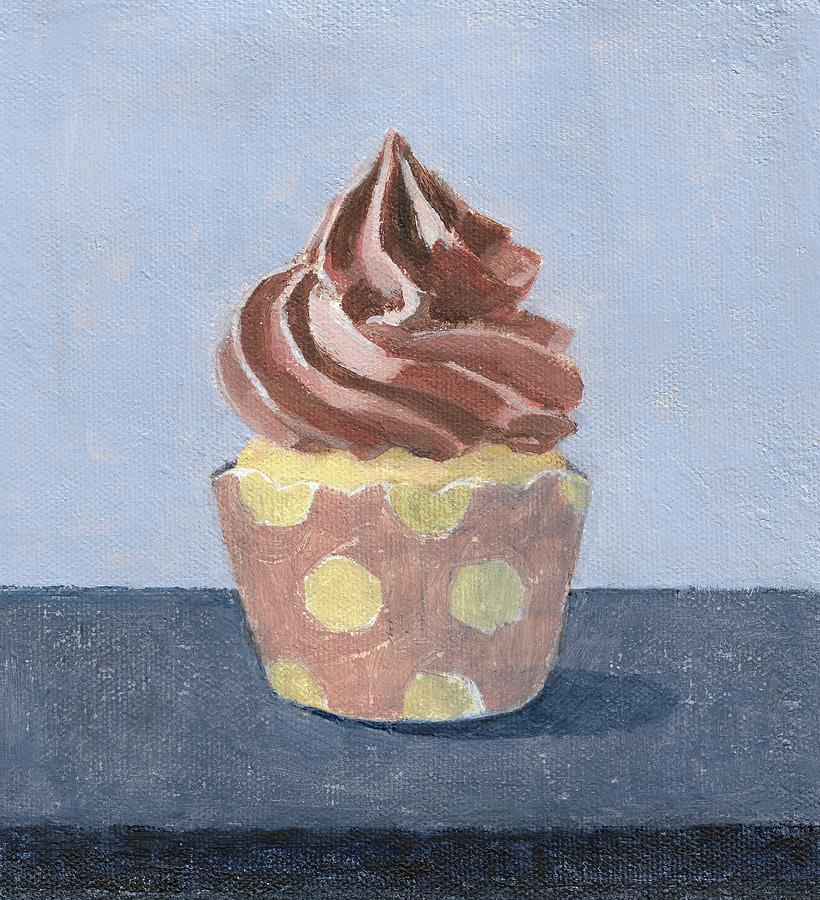 Cupcake in Polkadots Painting by Kazumi Whitemoon