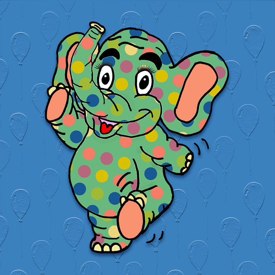 Polka Dot Elephant Digital Art by Kelly Mills