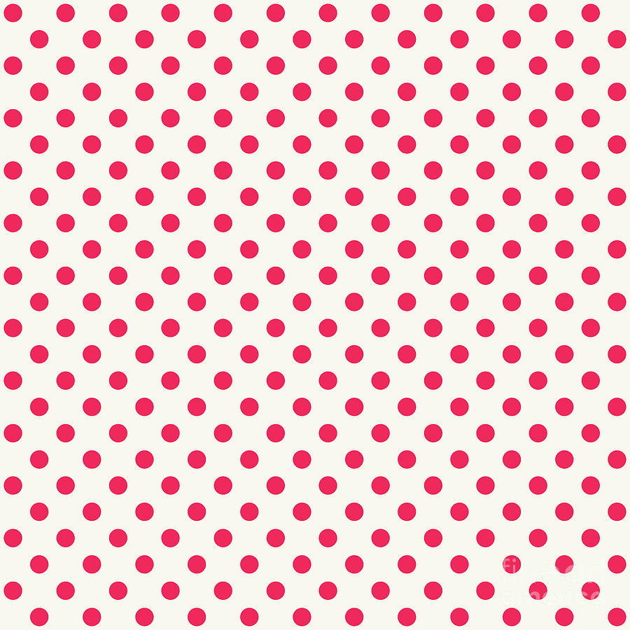 Polka Dot Pattern In Eggshell White And Ruby Pink n.1121 Painting by ...