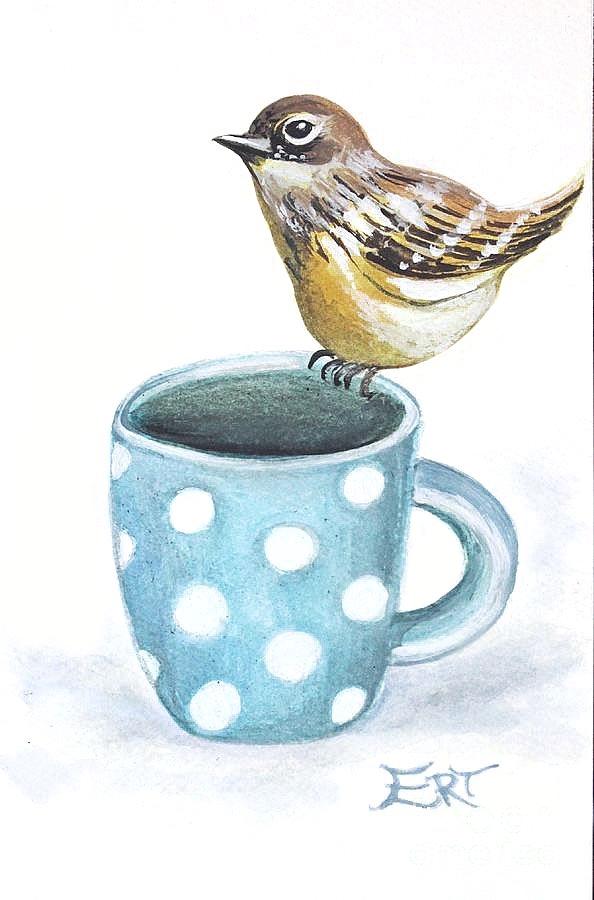 Polka Dot Songbird Delight Painting by Elizabeth Robinette Tyndall