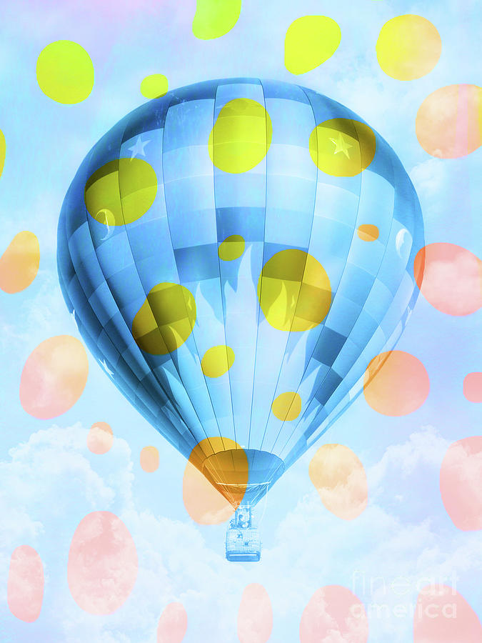 Polka Dots Hot Air Balloon Digital Art by Edward Fielding
