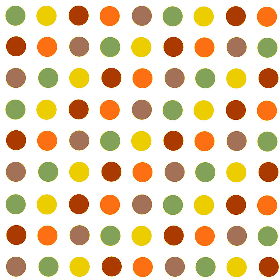 Autumn Polka Dots Classic Digital Art by Bnte Creations