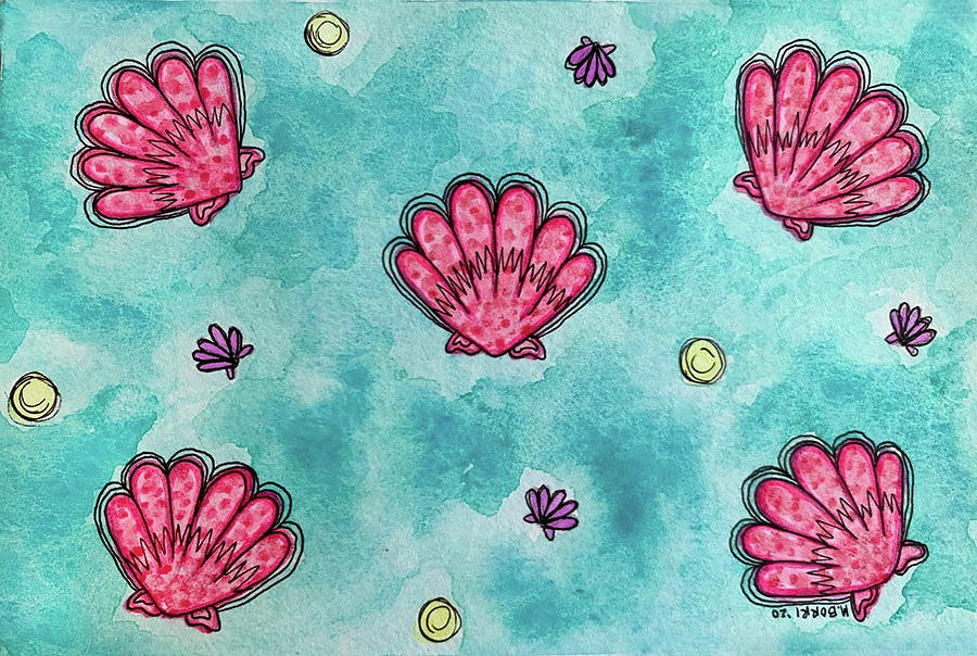 Polka Shells Painting by Marina Borri