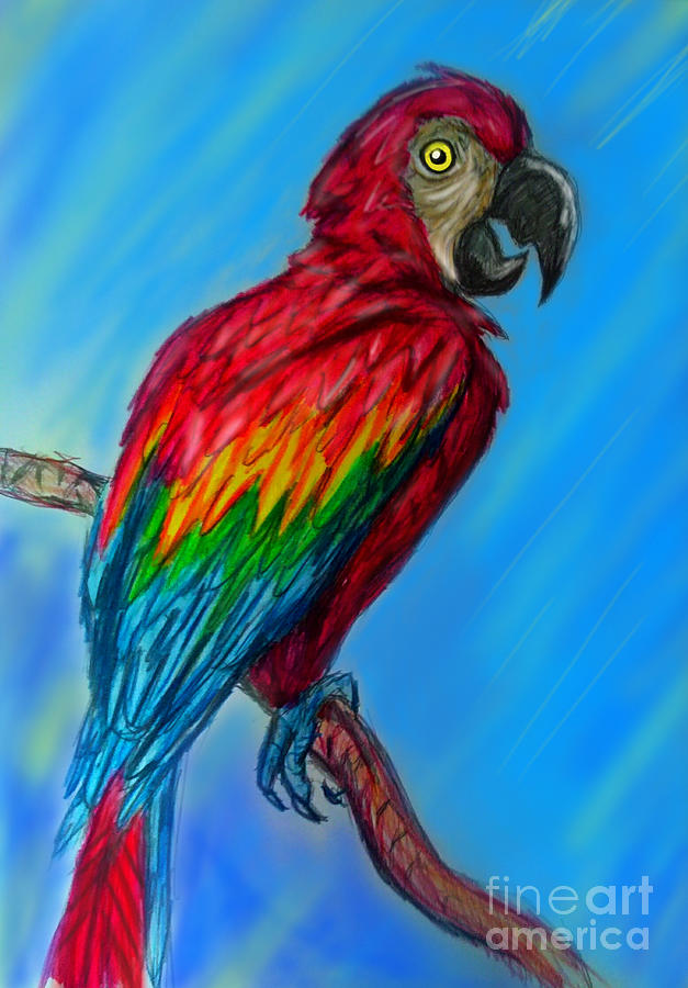 Polly the parrot Mixed Media by Mark Bradley