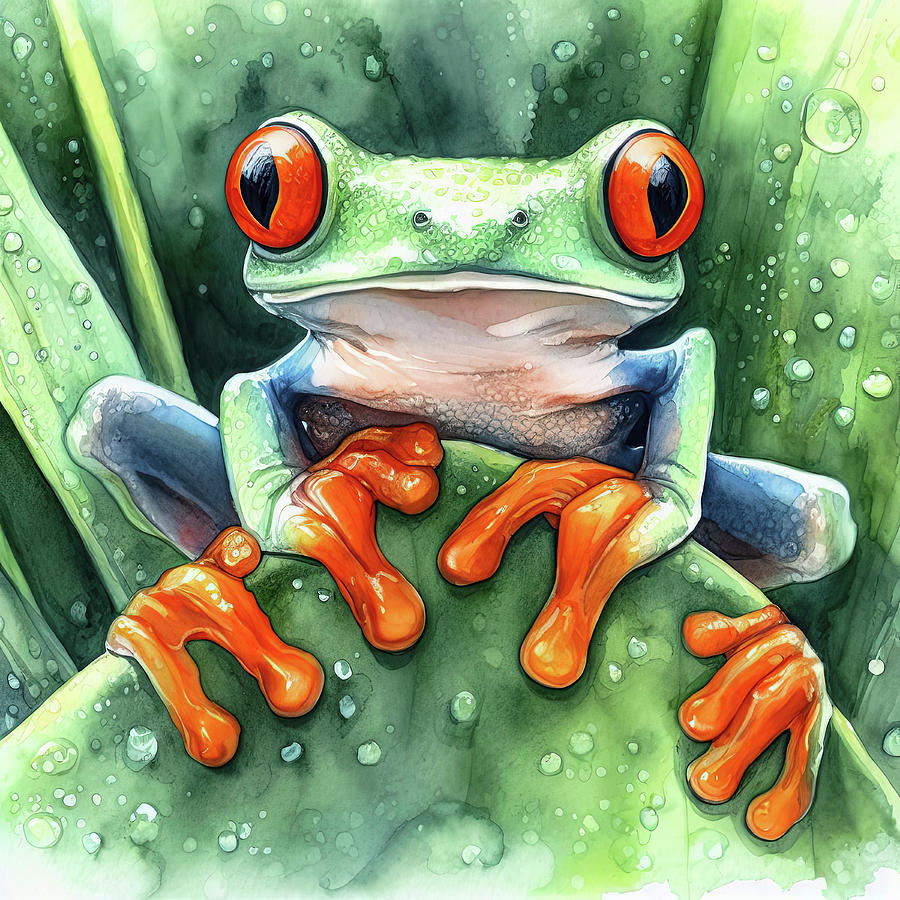 Polly Wog A Red-eyed Tree Frog Digital Art by HH Photography of Florida