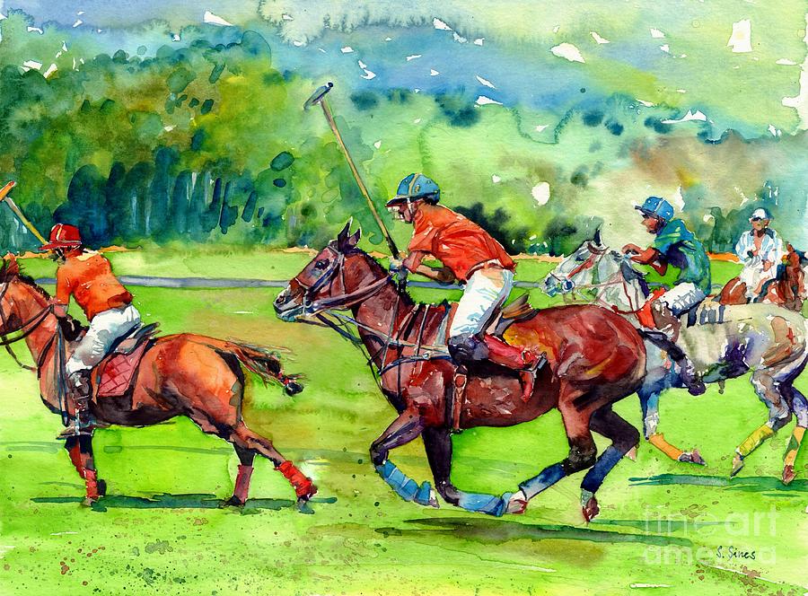 Horse Painting - Polo Game by Suzann Sines