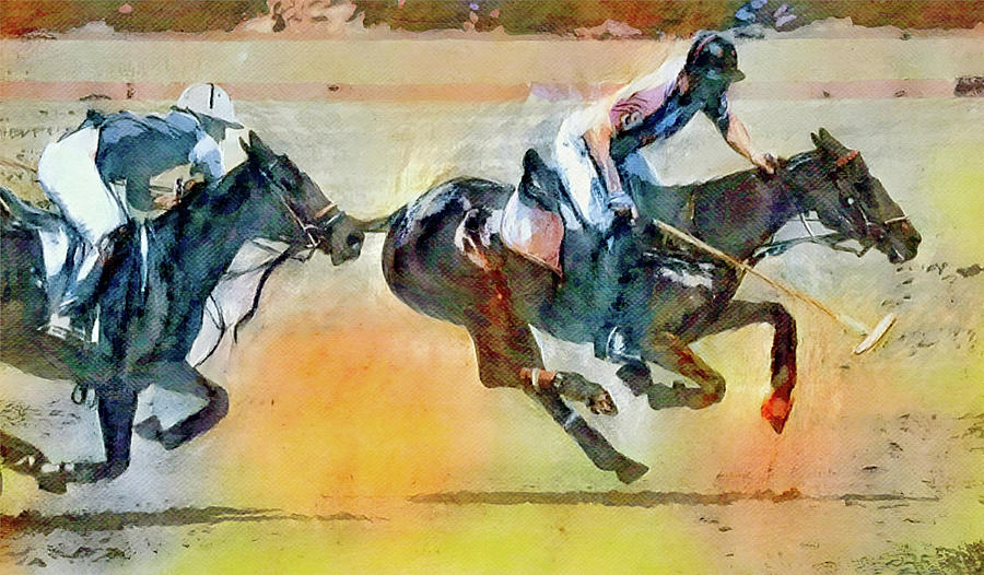 Polo Riders The Chase Digital Art by Gaby Ethington