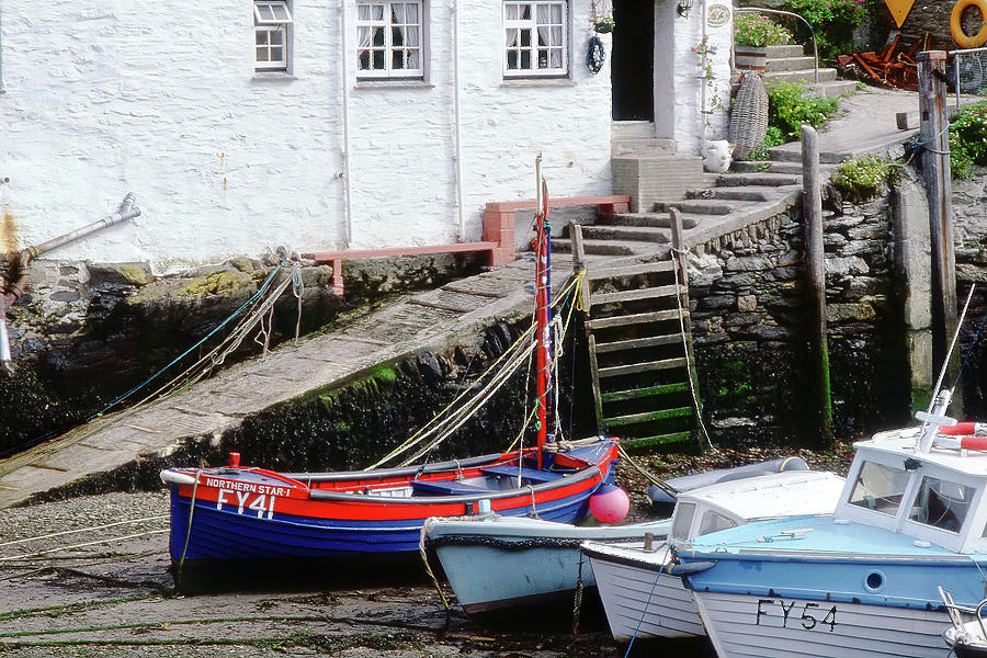 Polperro 4 - Boats at Low Tide Photograph by Jerry Griffin
