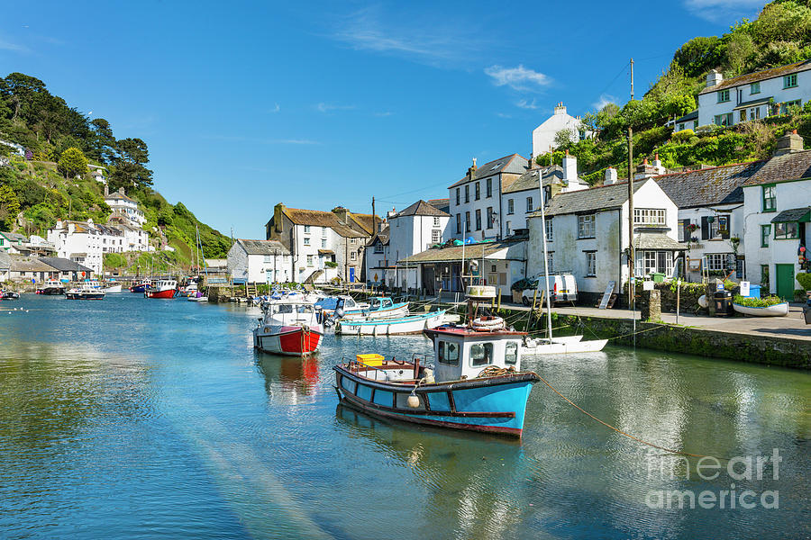 Summer Photograph - Polperro harbour, South Cornwall  by Justin Foulkes