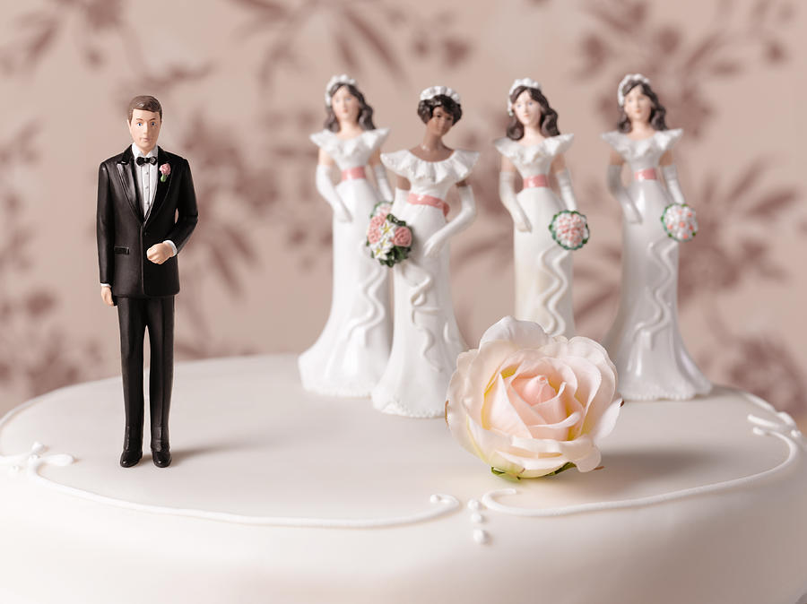 Polygamy wedding cake Photograph by Peter Dazeley