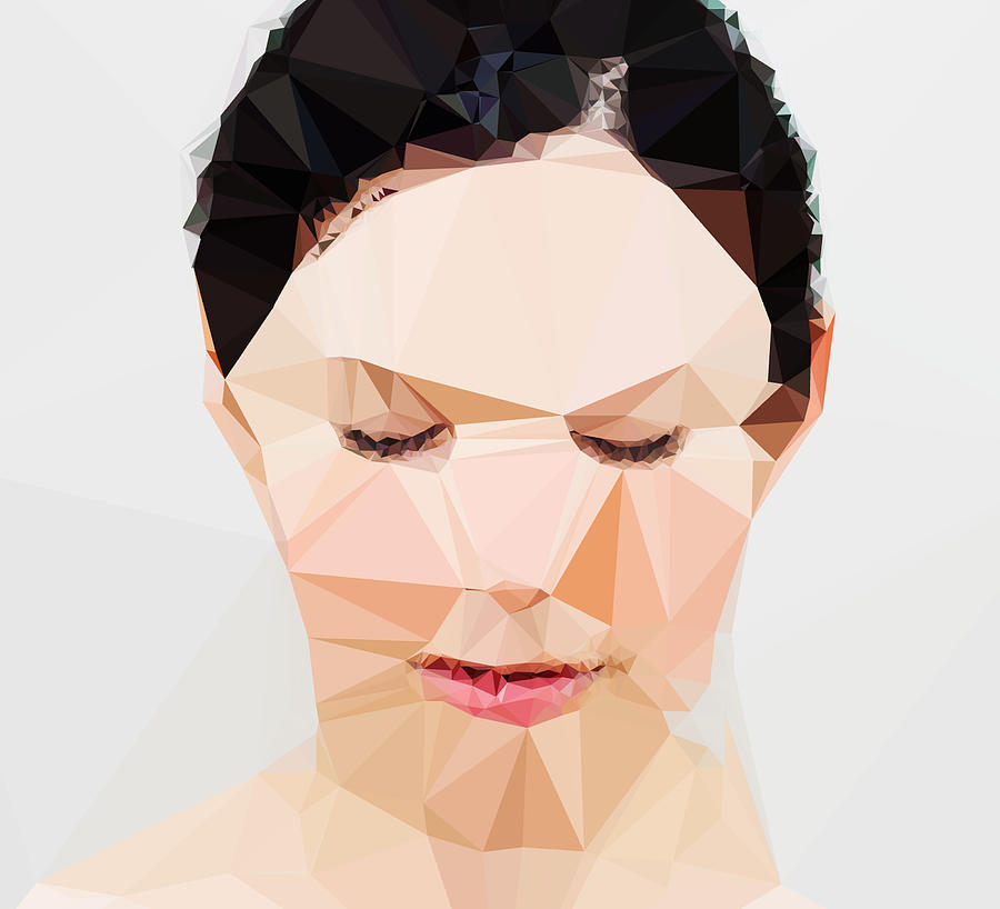 Polygon portrait of a woman Photograph by Tuan Tran