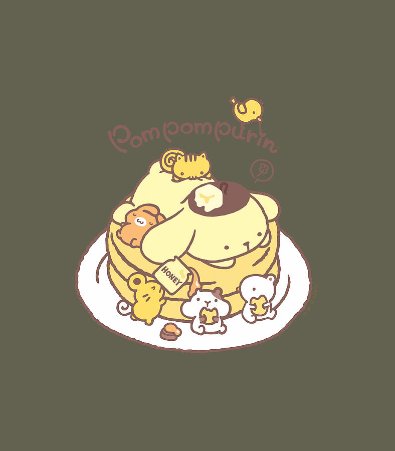 Pom Pom Purin Pancake Friends Digital Art by Sukhrz Hiba - Fine Art America