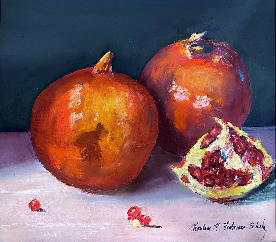 Pomegranate Painting by Charlene Fuhrman-Schulz