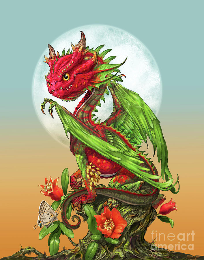 Pomegranate Dragon Digital Art by Stanley Morrison