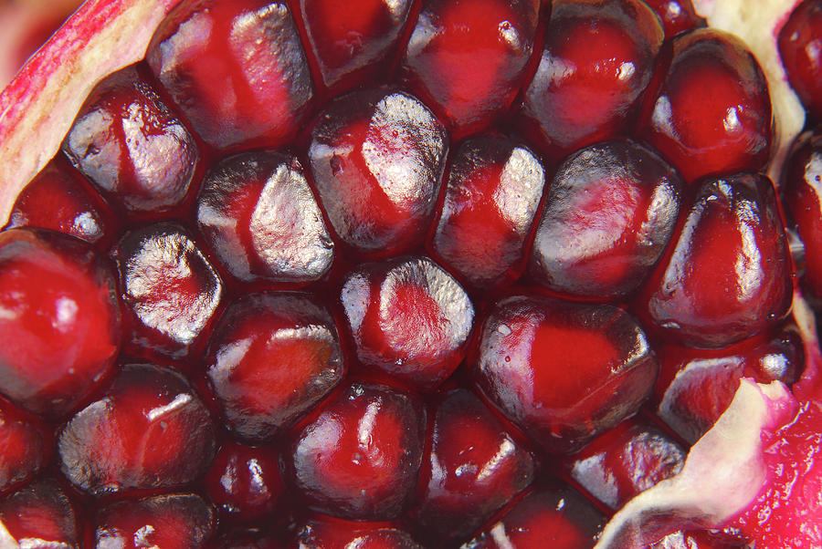 Pomegranate macro Photograph by Severija Kirilovaite