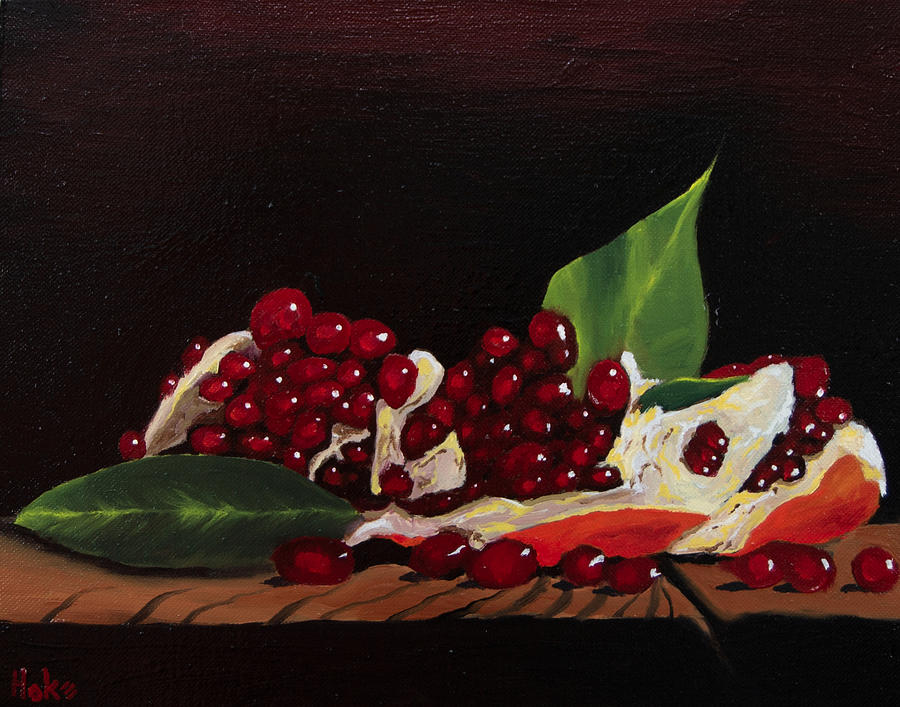 Pomegranate Painting by Scott Hoke