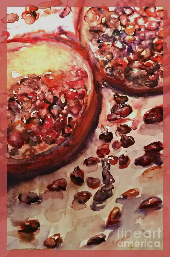 Pomegranate Painting by Tamara Vitsenkova