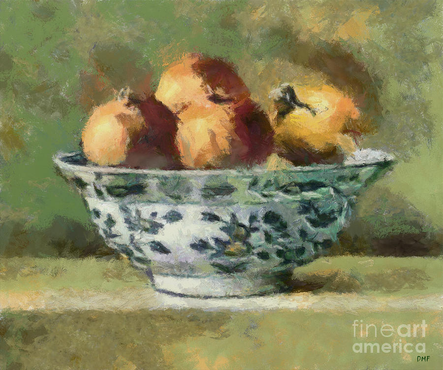 Pomegranates In A Dutch Bowl Painting