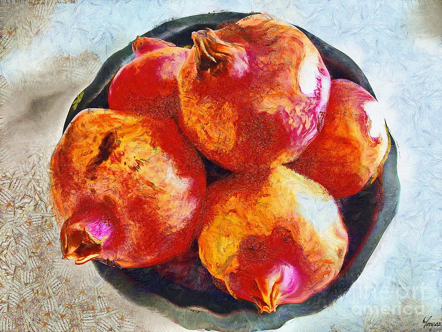 Pomegranates Digital Art by Yorgos Daskalakis