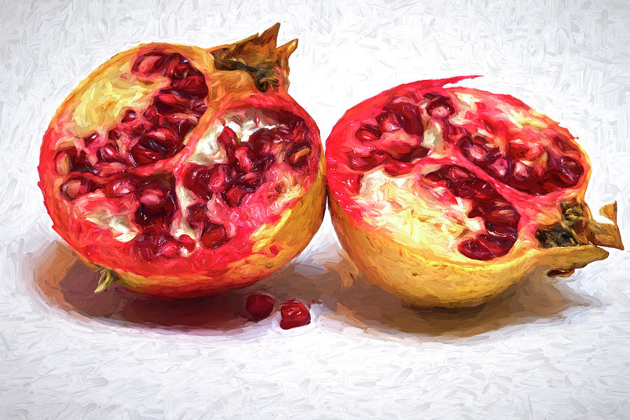 Pomegranate cut Digital Art by Wayne Sherriff