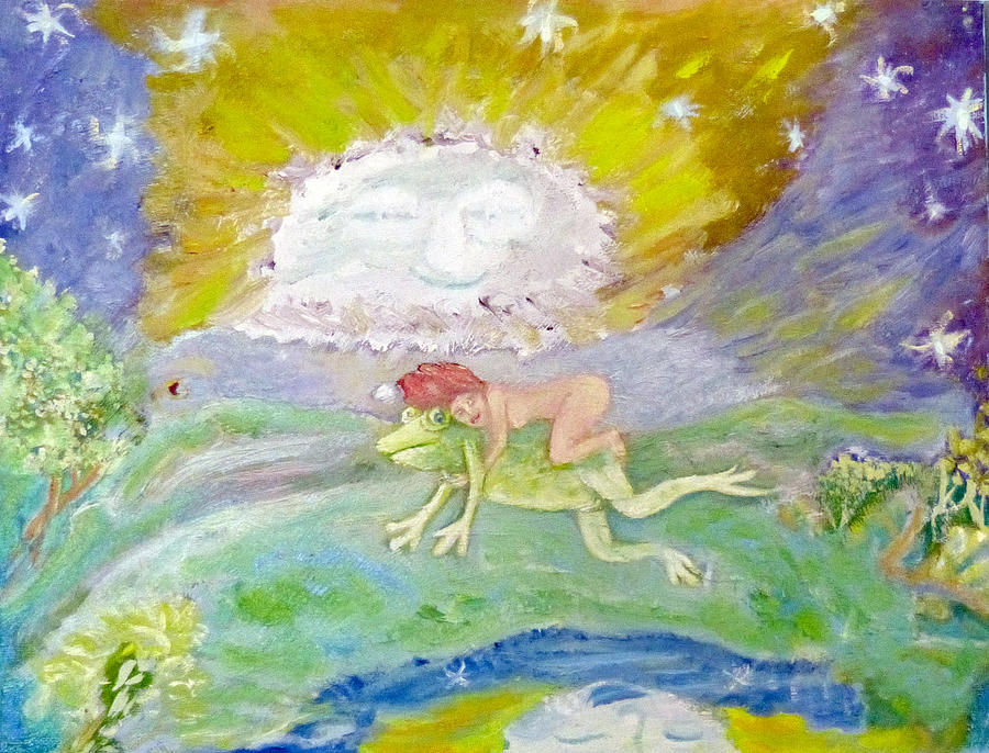 Pomeranian meadows Painting by Elzbieta Goszczycka