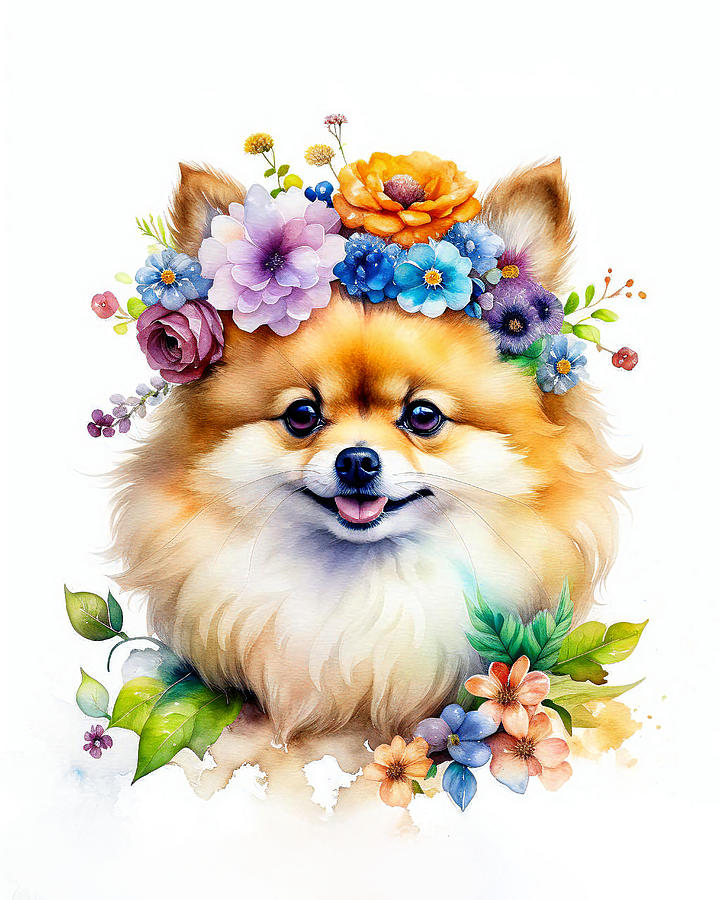 Pomeranian Watercolor Digital Art by Mindy Guidry - Fine Art America