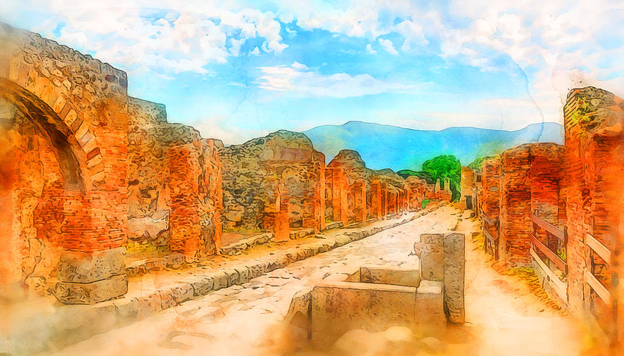 Pompei, Italy - 04 Painting by AM FineArtPrints