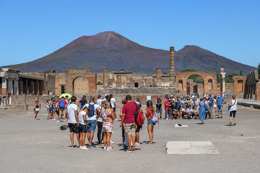 Pompeii Forum And Mount Vesuvius In Italy Photograph by Artur Bogacki