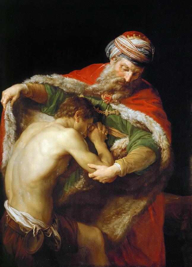 Pompeo Batoni, The Return of the Prodigal Son Painting by MotionAge Designs