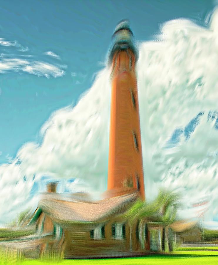 Ponce de Leon Inlet Lighthouse Abstract Mixed Media by Bob Pardue