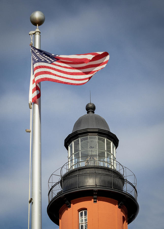 Ponce de Leon Lighthouse American Flag Photograph by Norma Brandsberg Ponce de Leon Lighthouse American Flag Photograph by Norma Brandsberg