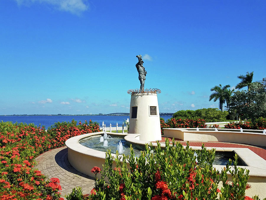 Ponce de Leon Monument Punta Gorda Florida Photograph by Sharon Williams Eng
