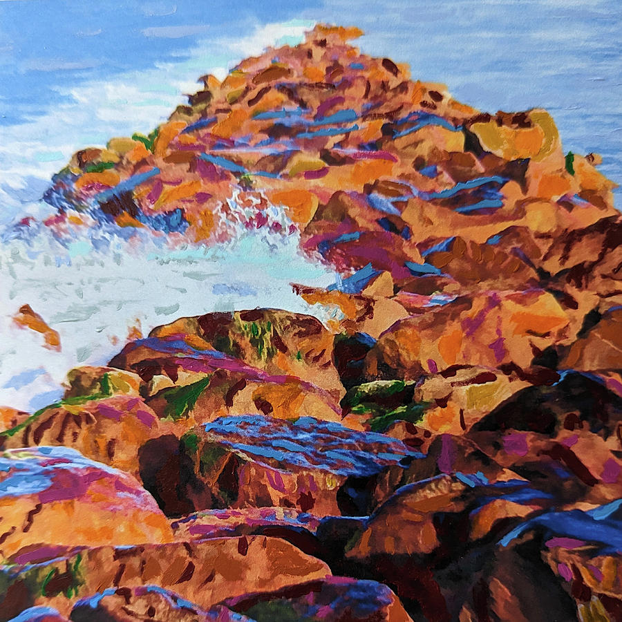 Ponce Rocks Painting by Deborah Boyd