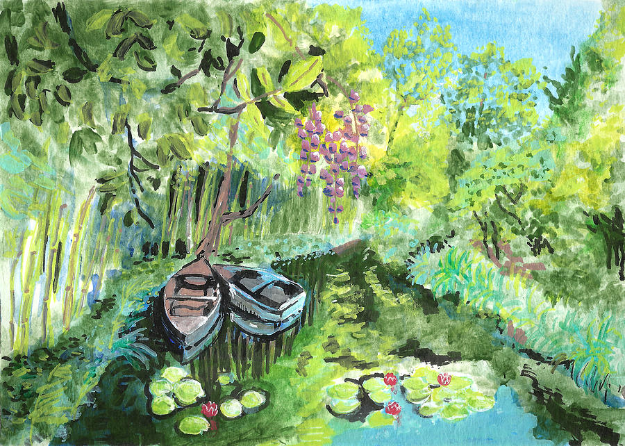 Pond at Giverny Painting by Masha Batkova