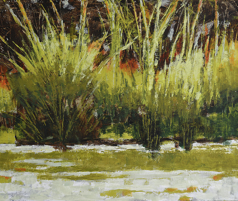 Pond Grasses Painting by Melody Cleary